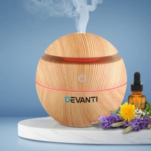 Aromatherapy Diffuser Aroma Essential Oils Air Humidifier LED Light 130ml